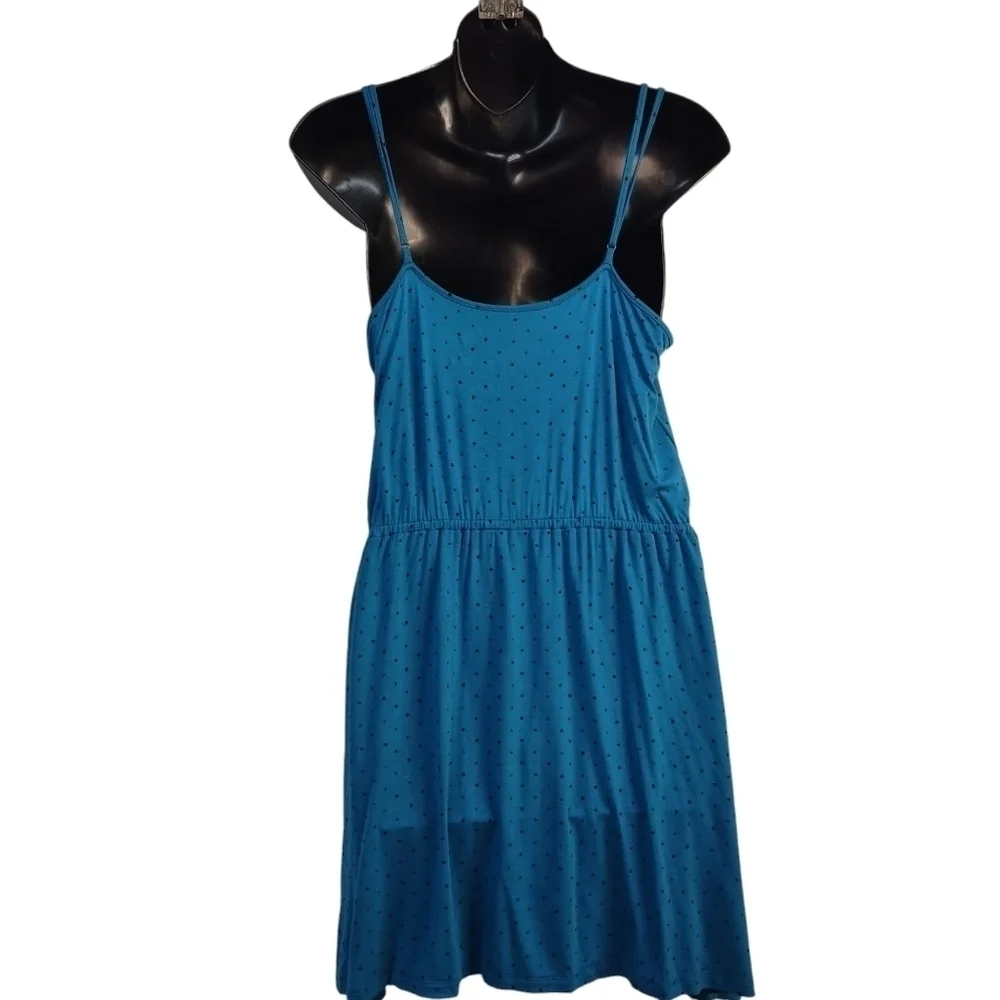 Pieces Kenzie Dress Women's Blue Black Dot Size M NWT - Picture 2 of 7